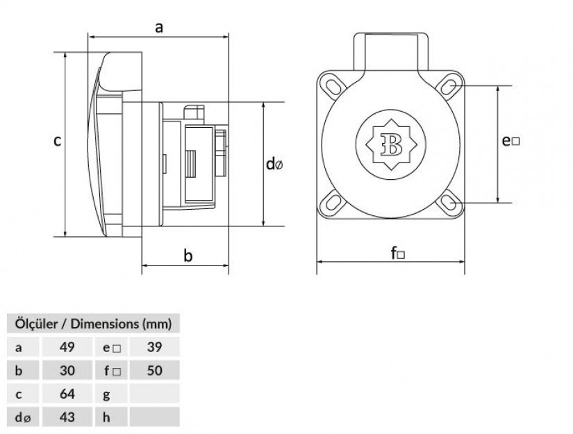 Bemis Pano Prizi (Yatay Giriş) IP44 BY8-1402-2700